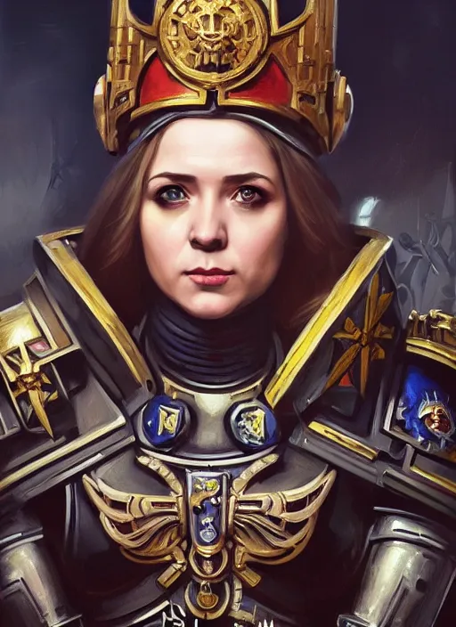 Image similar to natalia poklonskaya as warhammer 4 0 k character, portrait, intricate, elegant, highly detailed, digital painting, artstation, concept art, wallpaper, smooth, sharp focus, illustration, art by h. r. giger and artgerm and greg rutkowski and alphonse mucha