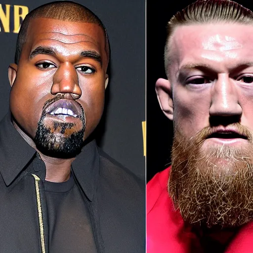 Prompt: kanye west, john cena, conor mcgregor all hanging out