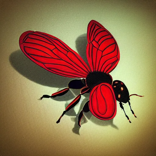 Image similar to “red bee,fantasy art”