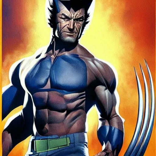 Image similar to wolverine poster drawn by alex ross
