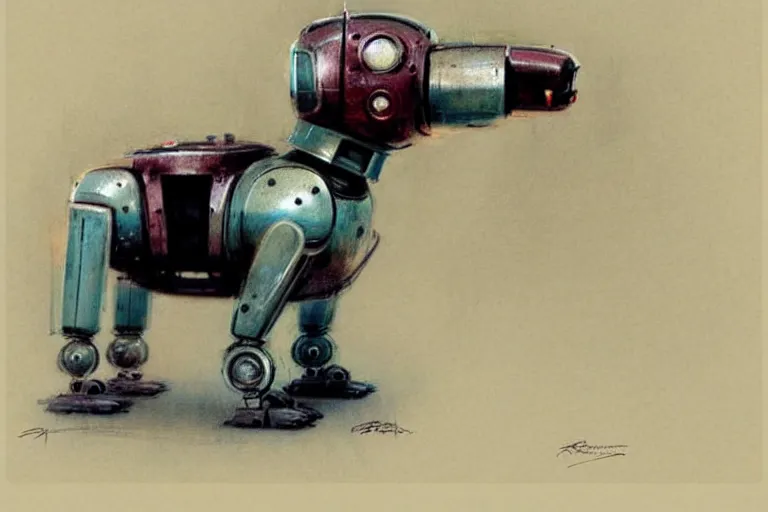 Image similar to ( ( ( ( ( 1 9 5 0 s retro future robot android dog. muted colors. ) ) ) ) ) by jean - baptiste monge!!!!!!!!!!!!!!!!!!!!!!!!!!!!!!