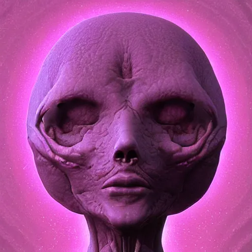 Image similar to a beautiful portrait of a mycelium alien, tints of purple, rendered in blender, by piter pol rubens