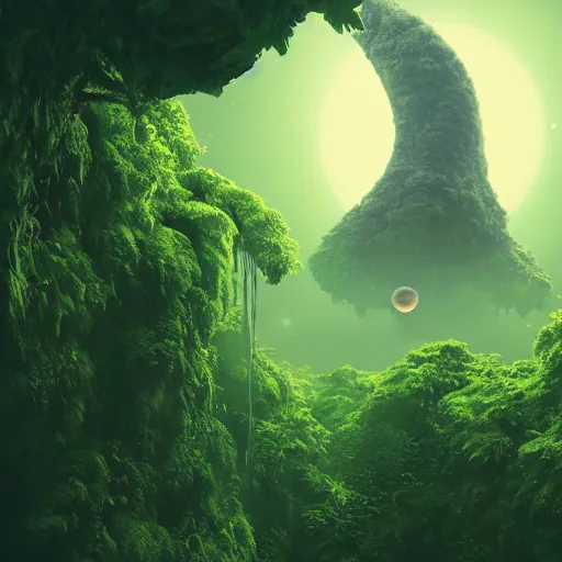 Image similar to cinema 4D cinematic render, utopian jungle in space , Galaxy in the sky, a detailed zoned in human anatomy veins, nature, heavy green, dramatic lens flares,far view apes hanging from vines, a evil dark sun , depth field, unreal engine, sharp, incredible detail, professional composition, quality digital art, 4k, 4k concept art and hyper realism