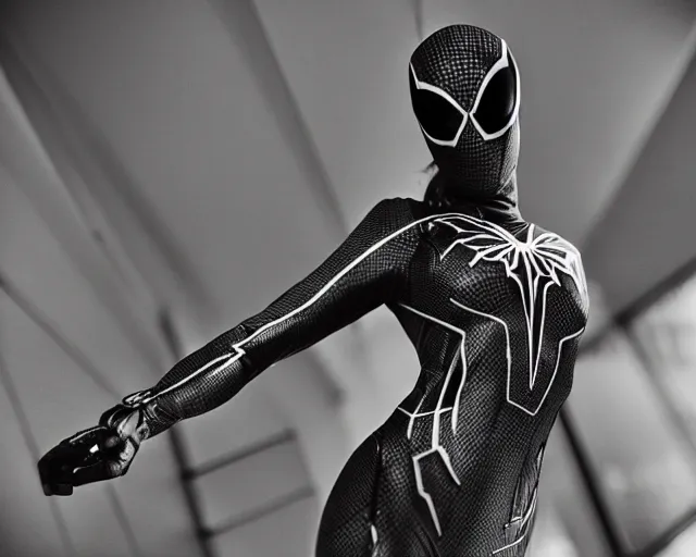 Image similar to iron spider suit, lomography lady grey