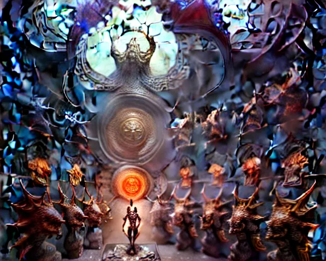 Image similar to the hall of heroes, fantasy character portrait made of fractals facing each other, ultra realistic, wide angle, intricate details, the fifth element artifacts, highly detailed by peter mohrbacher, hajime sorayama, wayne barlowe, boris vallejo, aaron horkey, gaston bussiere, craig mullins