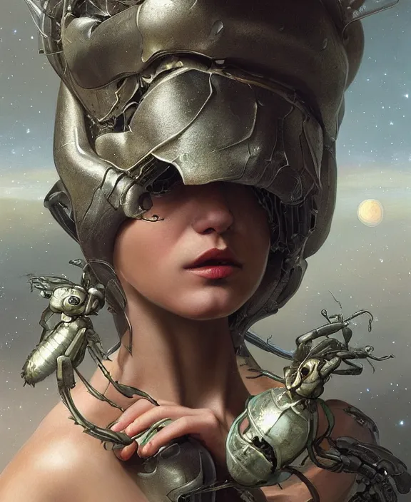 Prompt: simplicity, portrait of a alien insect, adorable, childlike, milky way environment, ultra realistic, concept art, intricate details, cheerful, highly detailed, photorealistic, octane render, 8 k, unreal engine. art by artgerm and hr giger and greg rutkowski and alphonse mucha