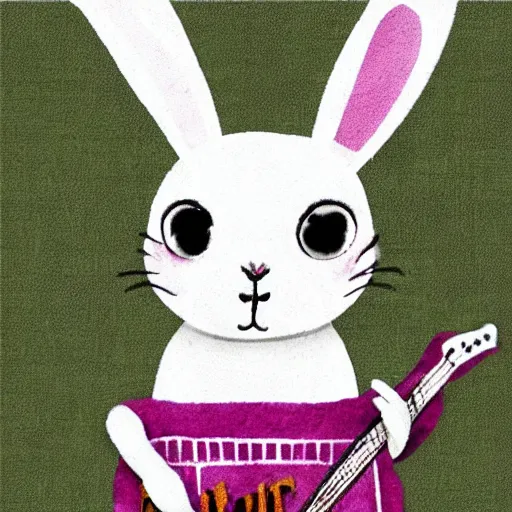 Prompt: Pat The Bunny folk punk musician