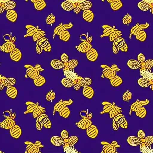Image similar to a minimalistic seamless pattern made from bees