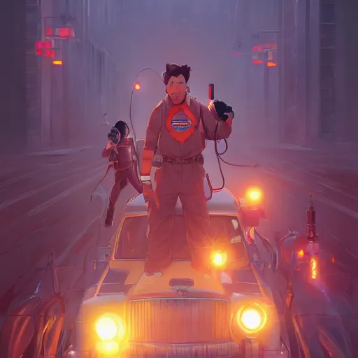 Image similar to hero world ghostbusters, behance hd by jesper ejsing, by rhads, makoto shinkai and lois van baarle, ilya kuvshinov, rossdraws global illumination