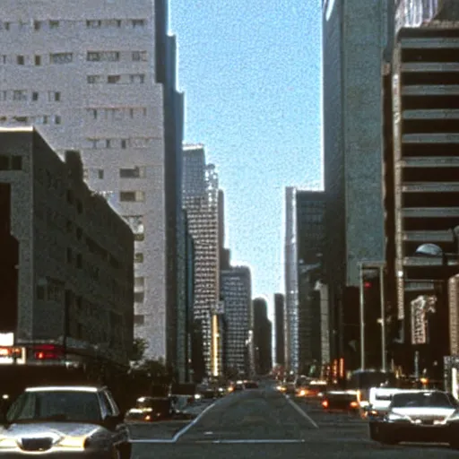 Prompt: Los Angeles streets in American Psycho (1999)