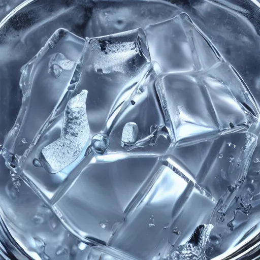 Image similar to vanilla ice, in a ice cube, 8 k, ultra realistic details