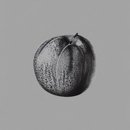 Image similar to centered hyper-realistic single piece of fruit, gray background