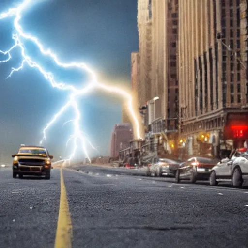 Image similar to colossal tardigrade attack new york, dramatic ambient lightning, golden hour, cinematic, action shot