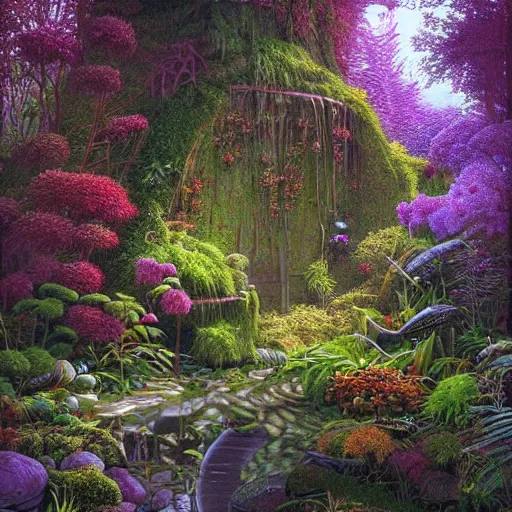 Prompt: surreal environment, hidden garden by michael whelan, heaven, ultra realistic, aesthetic, beautiful, magical