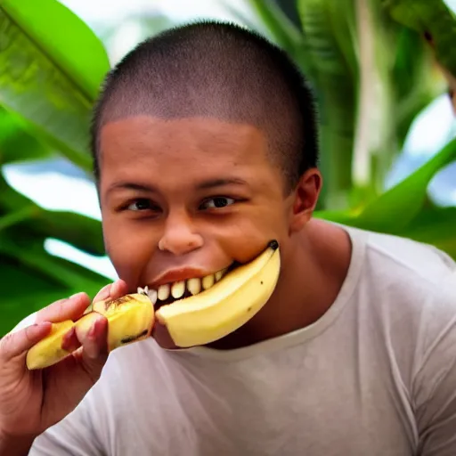 Prompt: eating banana