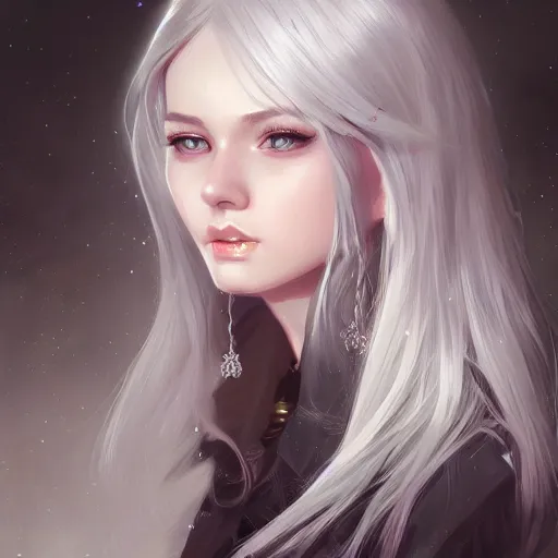 Image similar to teen girl, silver hair, gorgeous, amazing, elegant, intricate, highly detailed, digital painting, artstation, concept art, sharp focus, illustration, art by Ross tran