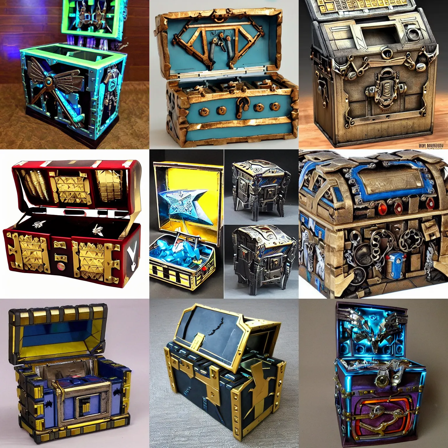 Prompt: futuristic transformer treasure chest