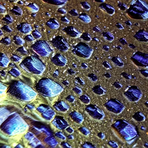 Prompt: zoomed in iphone photo wet mineral formations