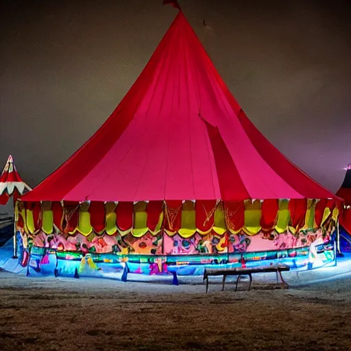 Prompt: circus tent in a tornado