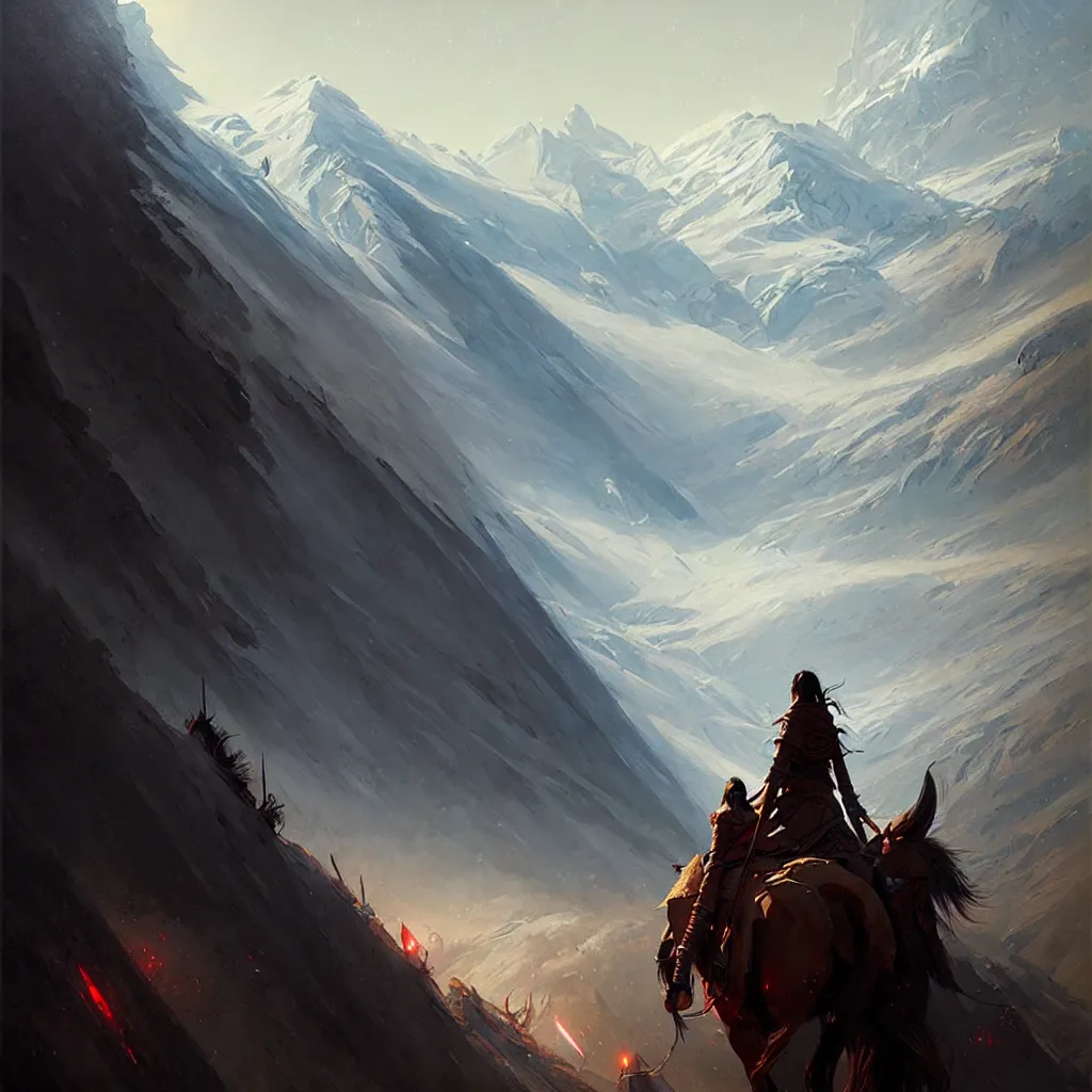 Prompt: tengri, painting by greg rutkowski