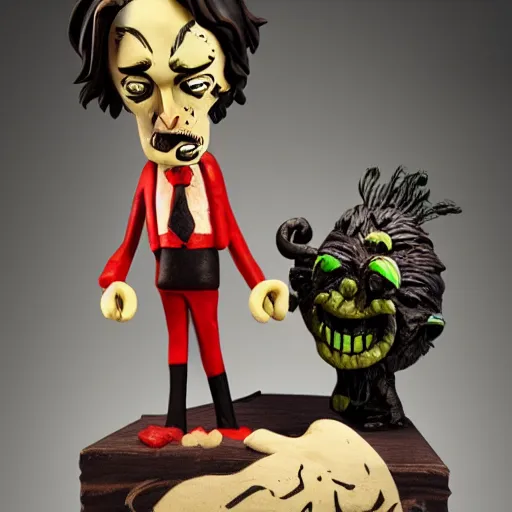 Image similar to don't starve wilson toy statue, sensual, cinematic, studio light, 8 k