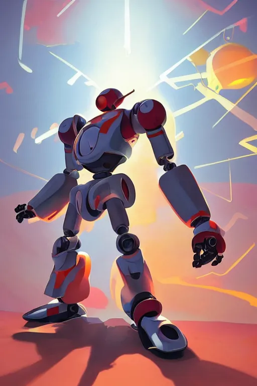 Image similar to metabots medabots medarotto medarot robot minimalist comics, behance hd by jesper ejsing, by rhads, makoto shinkai and lois van baarle, ilya kuvshinov, rossdraws global illumination ray tracing hdr radiating a glowing aura