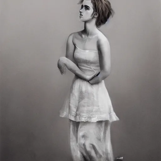 Prompt: emma watson, full body, by jean - baptiste monge