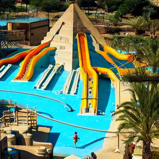 Image similar to ancient egyptian pyramids waterpark waterslides