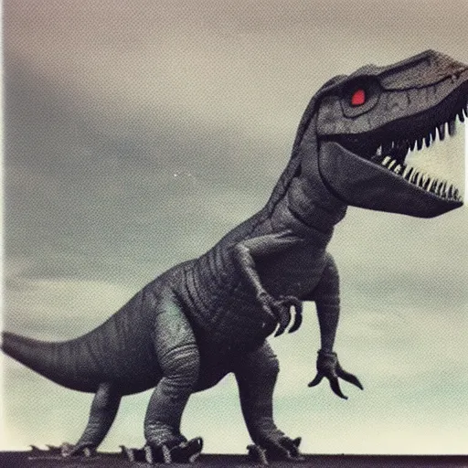 Image similar to polaroid of a dinosaur