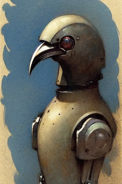 Image similar to (((((1950s robot raven . muted colors.))))) by Jean-Baptiste Monge !!!!!!!!!!!!!!!!!!!!!!!!!!!!!!