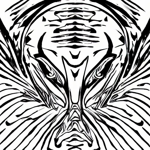 Image similar to Dragon close up of face, abstract, simplified shapes, hypnotic eyes