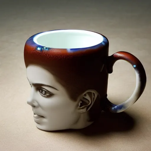 Prompt: a 3 d mug of a beautiful mug on a mug,