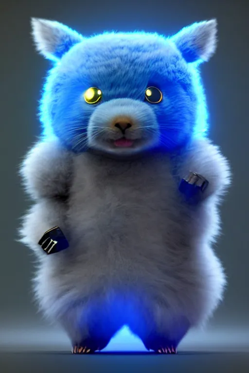 Prompt: high quality 3 d render sci - fi very cute fluffy! wombat!! mecha soldier dancing, highly detailed, unreal engine cinematic smooth, in the style of detective pikachu & blade runner, hannah yata charlie immer, dark blue neon light, low angle, uhd 8 k, sharp focus