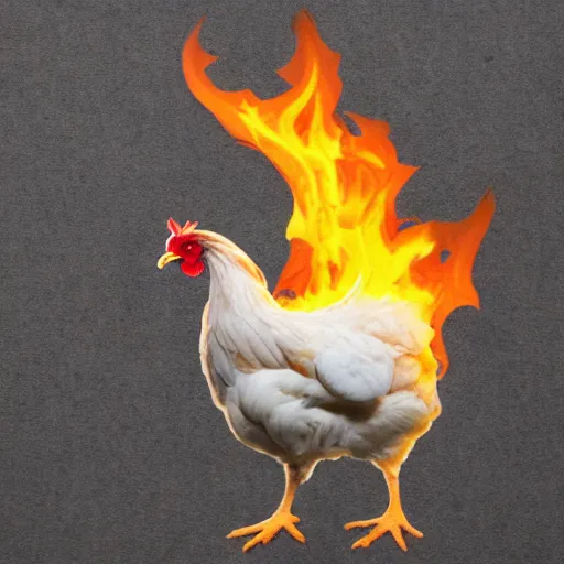 Image similar to chicken made of fire