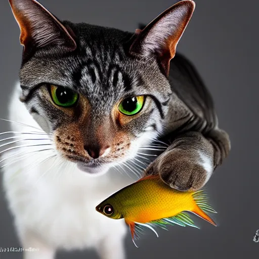 Image similar to a fish - cat - hybrid, animal photography