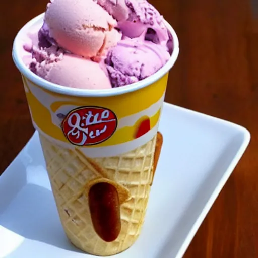 Image similar to an icecream with hot dog taste,