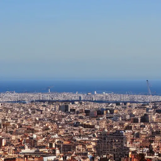 Prompt: skyline of barcelona from vallvidrera