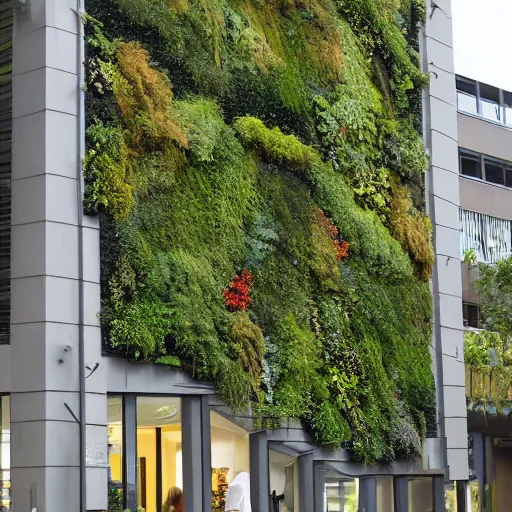 Image similar to a lush living wall on a building made of native new zealand epiphytes and vines