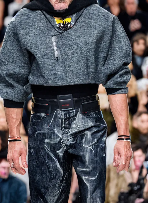 Image similar to hyperrealistic and heavy detailed balenciaga runway show of hulk hogan, leica sl 2 5 0 mm, vivid color, high quality, high textured, real life