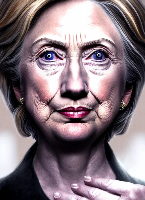 Prompt: hillary clinton, dark high priestess, highly detailed, artgerm style, artstation, soft light, sharp focus, illustration, character design, concept art