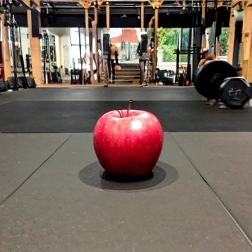 Image similar to an apple doing CrossFit