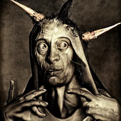 Prompt: photo of the devil by hieronymus bosch, joel peter witkin, annie liebovitz. octane render,