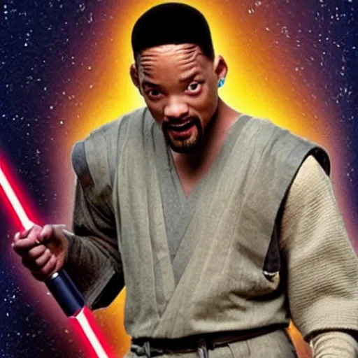 Image similar to will smith as a jedi