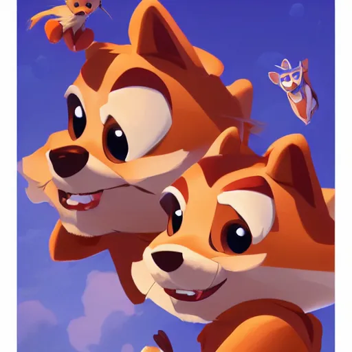 Image similar to face icon stylized minimalist chip'n dale : rescue rangers, loftis, cory behance hd by jesper ejsing, by rhads, makoto shinkai and lois van baarle, ilya kuvshinov, rossdraws global illumination