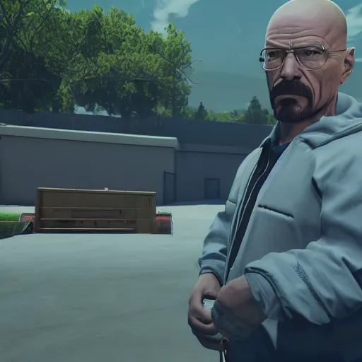 Prompt: walter white in supersmash bros Unreal Engine 5, UE5 Render, in-game screenshot