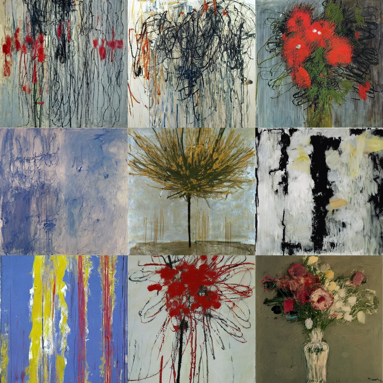 Prompt: painting by cy twombly