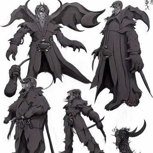 Prompt: badass satan type character by ghibli studio,detailed,concept art,reference sheet