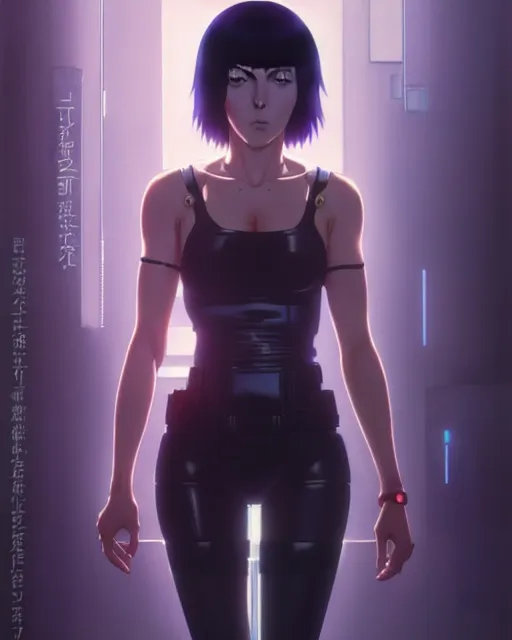 Image similar to motoko kusanagi, anime, realistic shaded lighting by ilya kuvshinov katsuhiro otomo ghost - in - the - shell, magali villeneuve, artgerm, rutkowski, wlop jeremy lipkin and giuseppe dangelico pino and michael garmash and rob rey in official suit