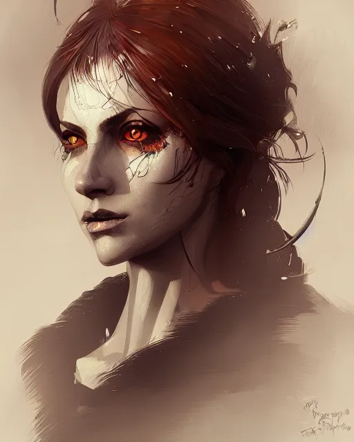 Prompt: portrait of ranni the witch, concept art, brush stroke style, artstation, trending, highly detailed, smooth, focus, art by cedric peyravernay