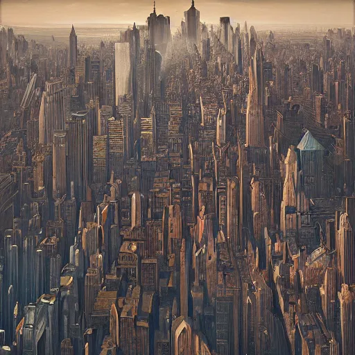 Image similar to the tarnished explores 1 9 3 0's new york city, matte painting, detailed, elden ring, oil on canvas, by beeple